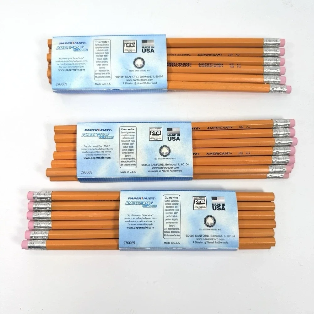 VTG 2003 NEW LOT of 3 Packs (36)Paper Mate American Classic Wood Pencils HB #2
